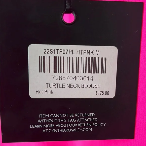 Cynthia Rowley Pink Fitted Long Sleeve Tee - Picture 3 of 3